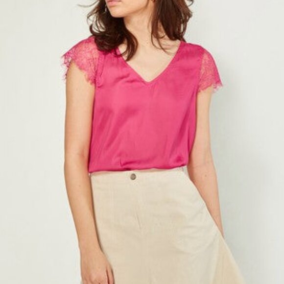 Pink Satin Top - Picture 1 of 2